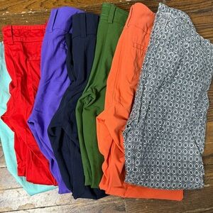 Lot of 7 Colorful Women's Pants